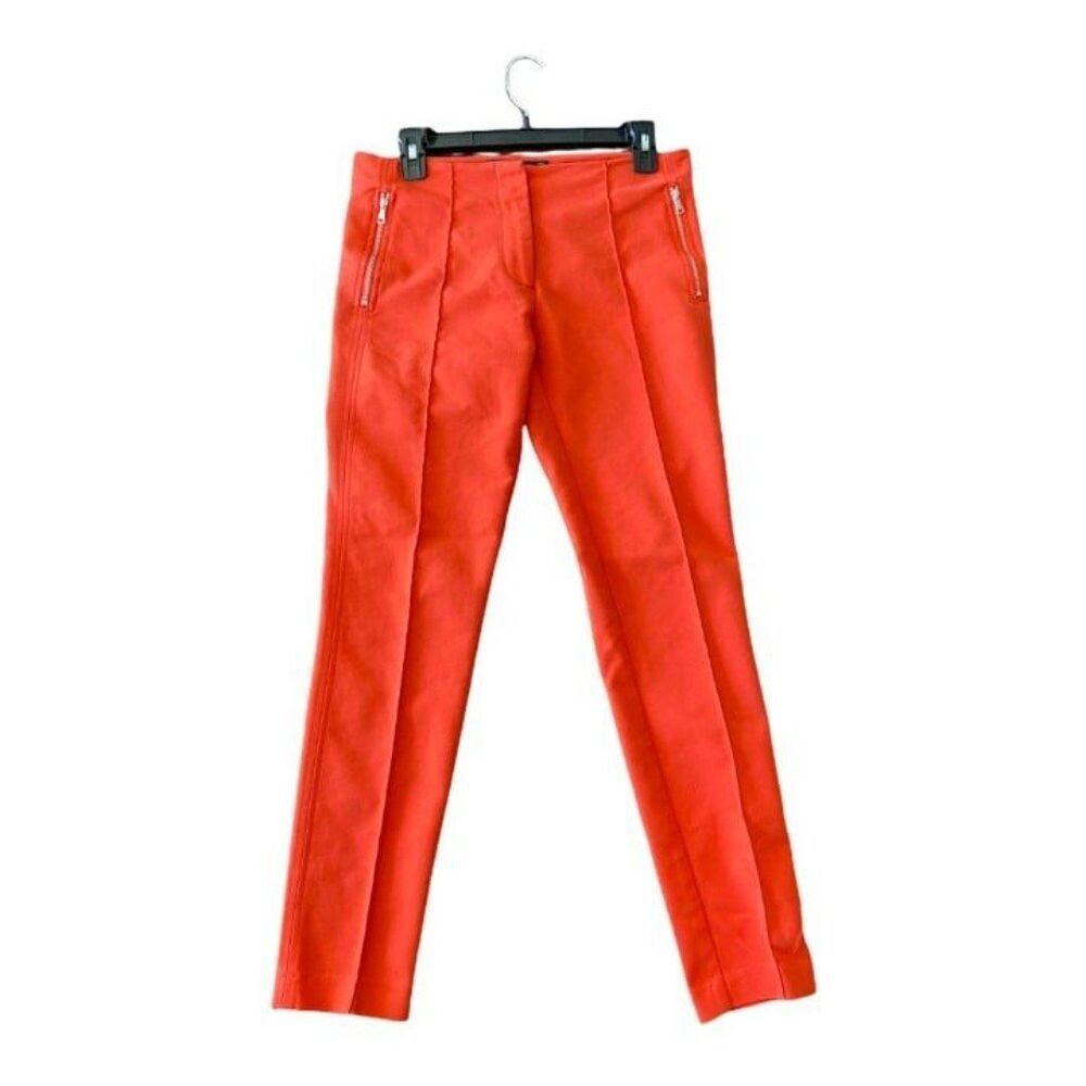 Zara Basic Orange Pants with side zippers (Size Small)